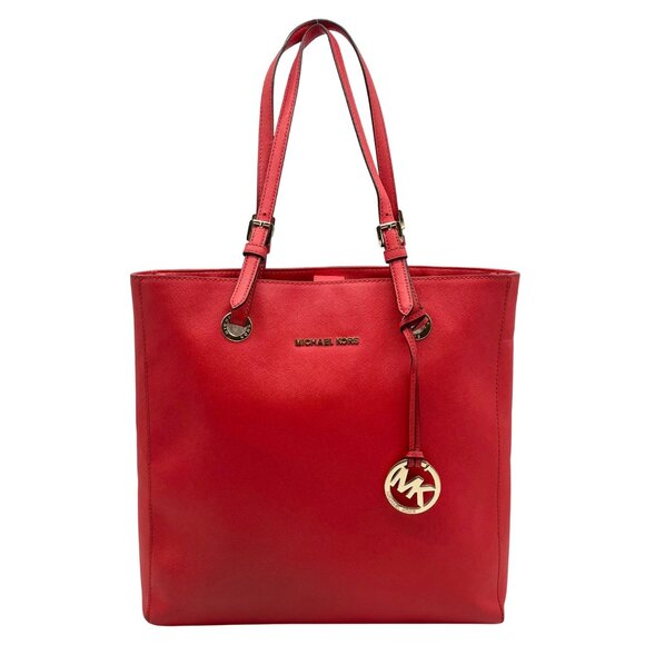 Michael Kors Red Saffiano Leather  Tote Bag - Picture 1 of 11